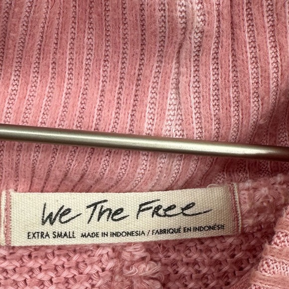 Free People She’s A Keeper Oversized Pink Blouse Tunic Size Extra Small Boho - Picture 6 of 9